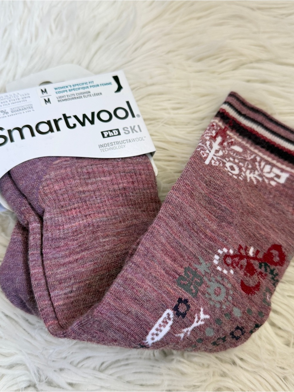 NWT Smartwool Women's Pink Ski Socks - Merino Wool Comfort M